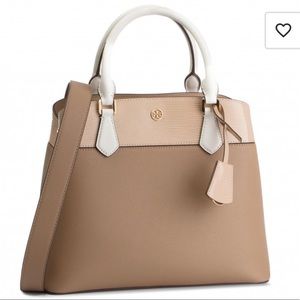 **SOLD**Tory Burch Almond/Natural handbag